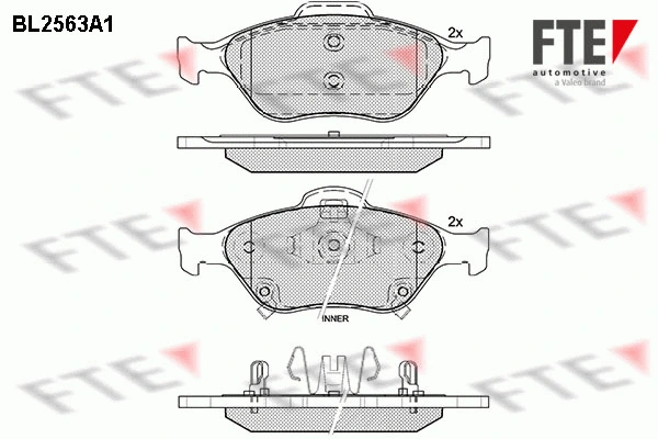 BL2563A1 FTE Комплект тормозных колодок, дисковый тормоз (фото 1)