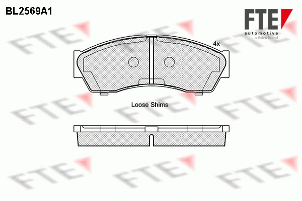 BL2569A1 FTE Комплект тормозных колодок, дисковый тормоз (фото 1)