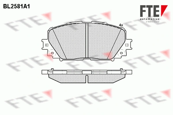 BL2581A1 FTE Комплект тормозных колодок, дисковый тормоз (фото 1)