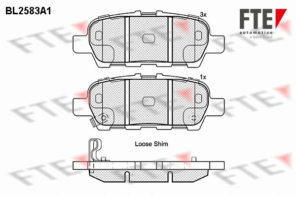 BL2583A1 FTE Комплект тормозных колодок, дисковый тормоз (фото 1)