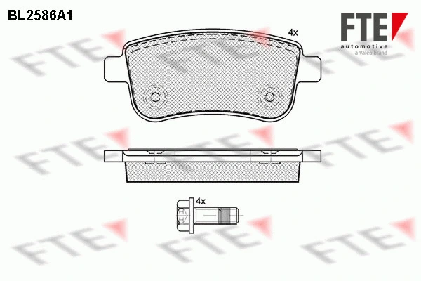 BL2586A1 FTE Комплект тормозных колодок, дисковый тормоз (фото 1)