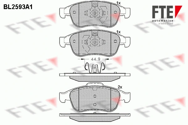 BL2593A1 FTE Комплект тормозных колодок, дисковый тормоз (фото 1)