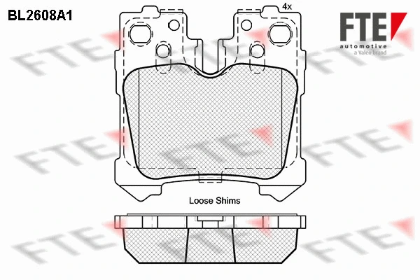 BL2608A1 FTE Комплект тормозных колодок, дисковый тормоз (фото 1)