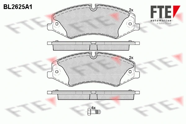 BL2625A1 FTE Комплект тормозных колодок, дисковый тормоз (фото 1)
