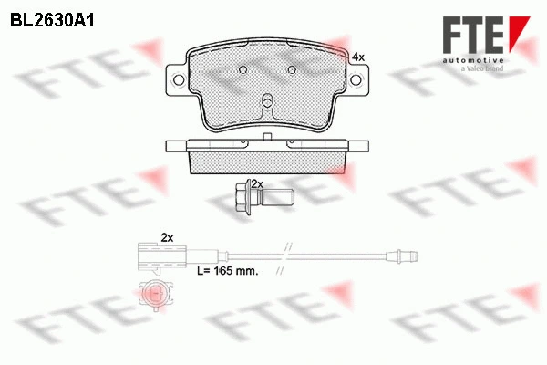 BL2630A1 FTE Комплект тормозных колодок, дисковый тормоз (фото 1)