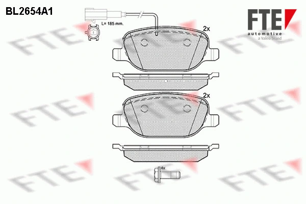BL2654A1 FTE Комплект тормозных колодок, дисковый тормоз (фото 1)