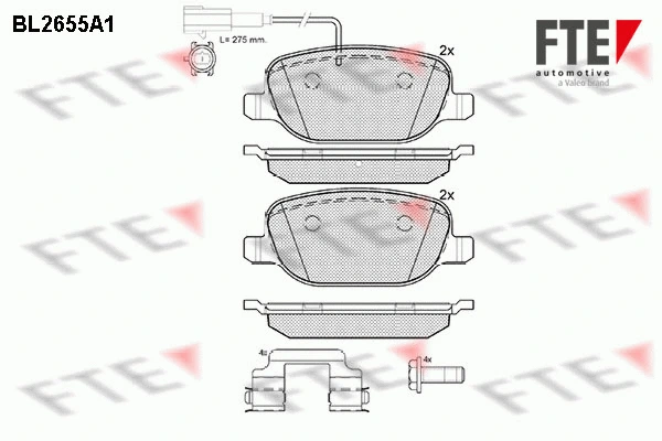 BL2655A1 FTE Комплект тормозных колодок, дисковый тормоз (фото 1)