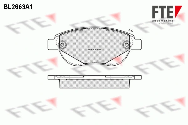 BL2663A1 FTE Комплект тормозных колодок, дисковый тормоз (фото 1)