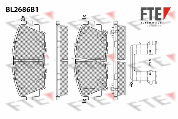 BL2686B1 FTE Комплект тормозных колодок, дисковый тормоз (фото 1)