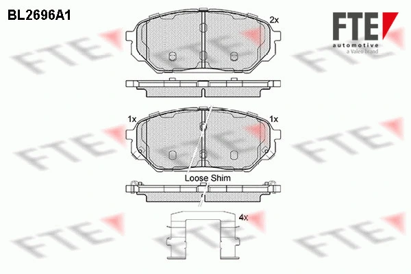 BL2696A1 FTE Комплект тормозных колодок, дисковый тормоз (фото 1)