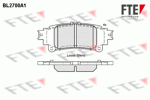 BL2700A1 FTE Комплект тормозных колодок, дисковый тормоз (фото 1)