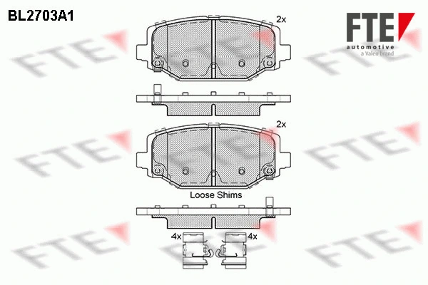 BL2703A1 FTE Комплект тормозных колодок, дисковый тормоз (фото 1)