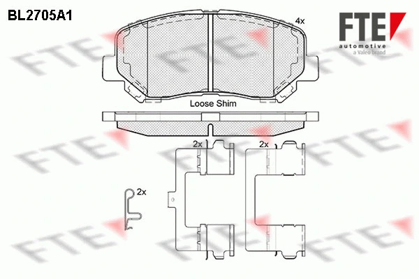BL2705A1 FTE Комплект тормозных колодок, дисковый тормоз (фото 1)