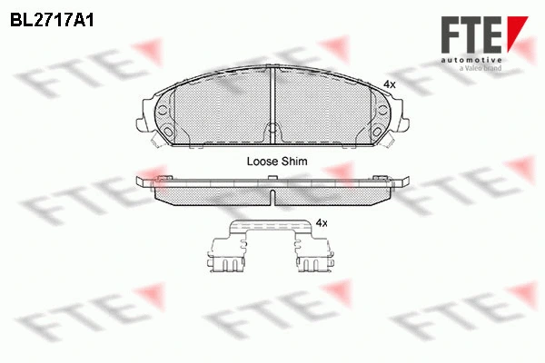 BL2717A1 FTE Комплект тормозных колодок, дисковый тормоз (фото 1)
