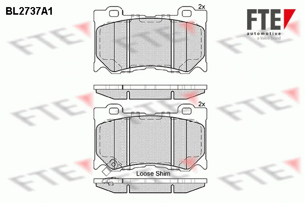 BL2737A1 FTE Комплект тормозных колодок, дисковый тормоз (фото 1)