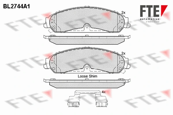 BL2744A1 FTE Комплект тормозных колодок, дисковый тормоз (фото 1)