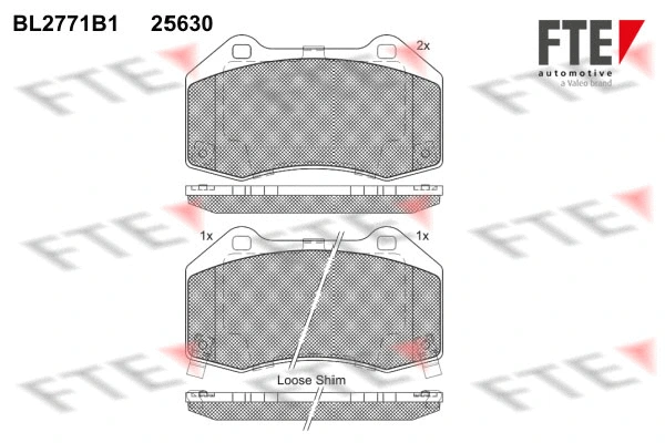 BL2771B1 FTE Комплект тормозных колодок, дисковый тормоз (фото 1)