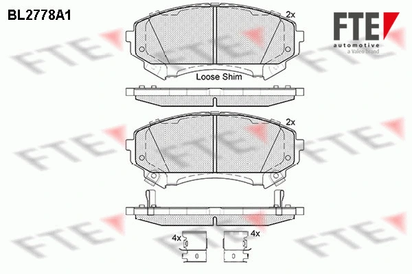 BL2778A1 FTE Комплект тормозных колодок, дисковый тормоз (фото 1)