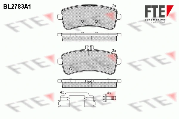 BL2783A1 FTE Комплект тормозных колодок, дисковый тормоз (фото 1)