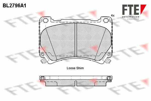 BL2796A1 FTE Комплект тормозных колодок, дисковый тормоз (фото 1)