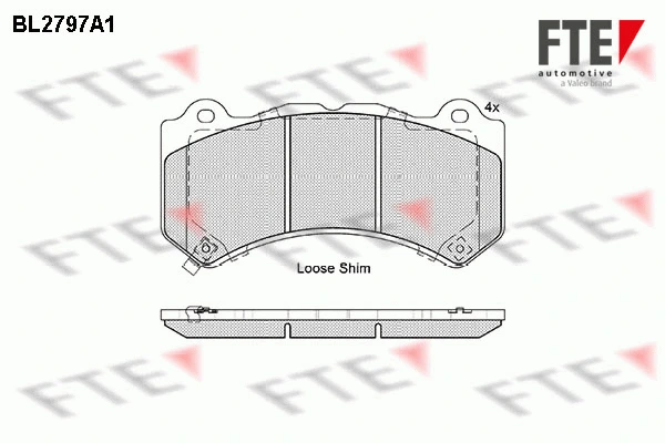 BL2797A1 FTE Комплект тормозных колодок, дисковый тормоз (фото 1)