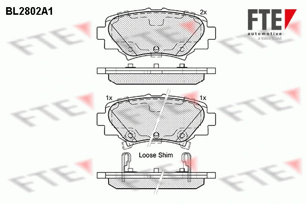BL2802A1 FTE Комплект тормозных колодок, дисковый тормоз (фото 1)