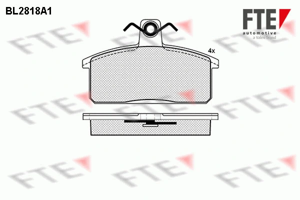 BL2818A1 FTE Комплект тормозных колодок, дисковый тормоз (фото 1)