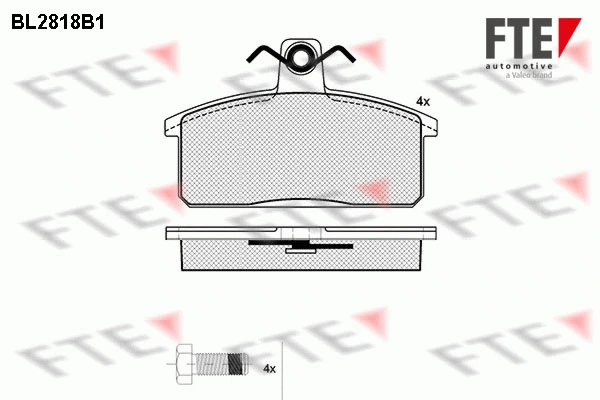 BL2818B1 FTE Комплект тормозных колодок, дисковый тормоз (фото 1)