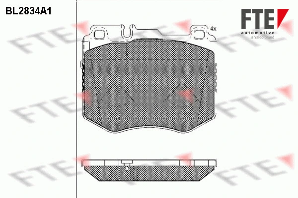 BL2834A1 FTE Комплект тормозных колодок, дисковый тормоз (фото 1)