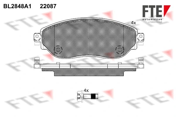 BL2848A1 FTE Комплект тормозных колодок, дисковый тормоз (фото 1)