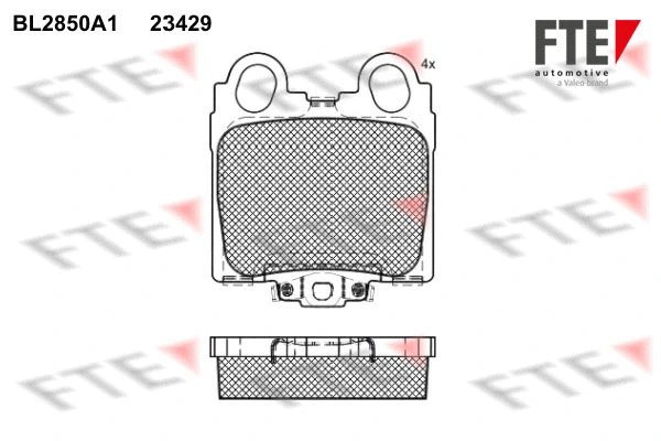 BL2850A1 FTE Комплект тормозных колодок, дисковый тормоз (фото 1)