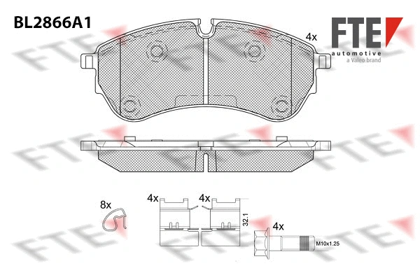 BL2866A1 FTE Комплект тормозных колодок, дисковый тормоз (фото 1)