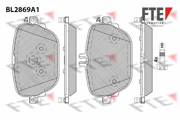 BL2869A1 FTE Комплект тормозных колодок, дисковый тормоз (фото 1)