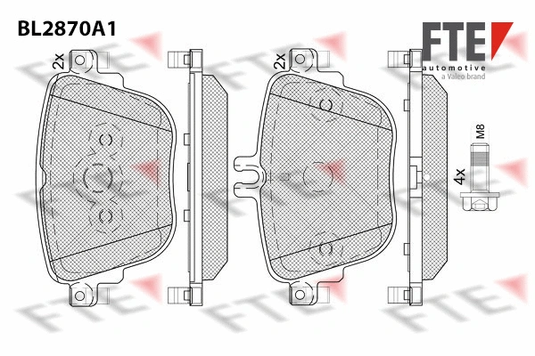 BL2870A1 FTE Комплект тормозных колодок, дисковый тормоз (фото 1)