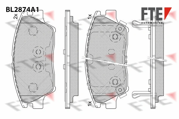 BL2874A1 FTE Комплект тормозных колодок, дисковый тормоз (фото 1)