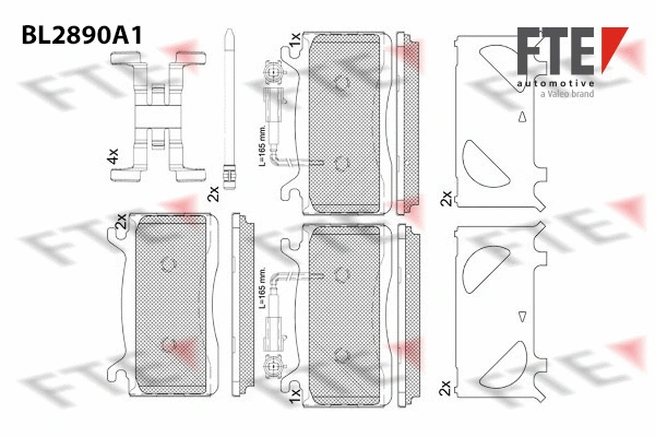 BL2890A1 FTE Комплект тормозных колодок, дисковый тормоз (фото 1)