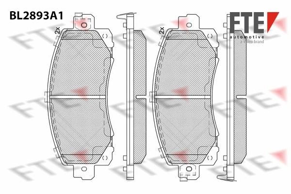 BL2893A1 FTE Комплект тормозных колодок, дисковый тормоз (фото 1)