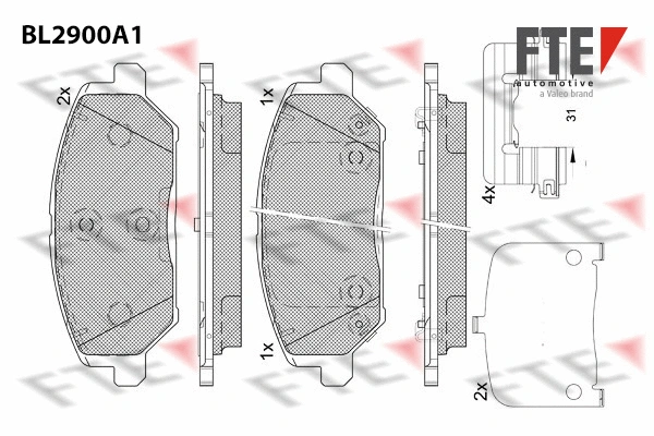 BL2900A1 FTE Комплект тормозных колодок, дисковый тормоз (фото 1)