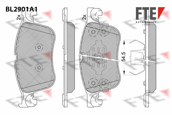 BL2901A1 FTE Комплект тормозных колодок, дисковый тормоз (фото 1)