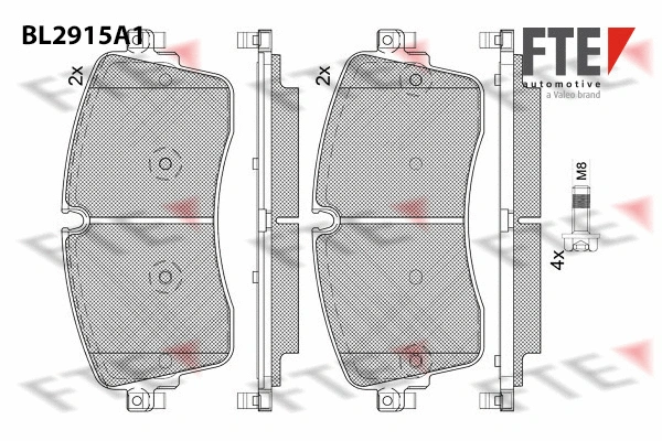 BL2915A1 FTE Комплект тормозных колодок, дисковый тормоз (фото 1)