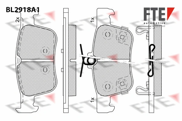 BL2918A1 FTE Комплект тормозных колодок, дисковый тормоз (фото 1)