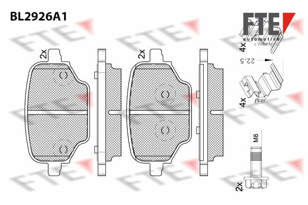 BL2926A1 FTE Комплект тормозных колодок, дисковый тормоз (фото 1)