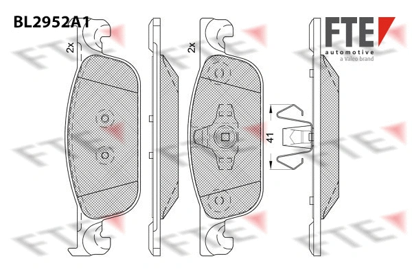 BL2952A1 FTE Комплект тормозных колодок, дисковый тормоз (фото 1)