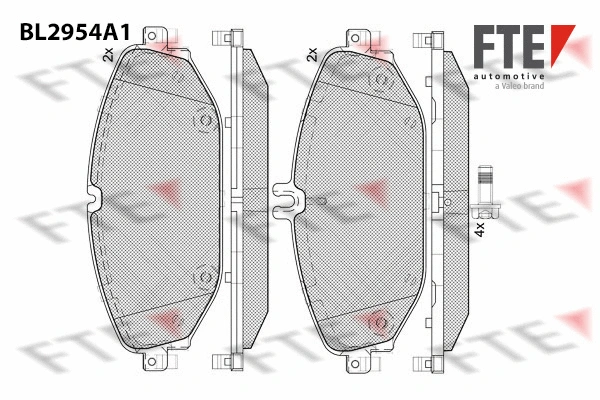 BL2954A1 FTE Комплект тормозных колодок, дисковый тормоз (фото 1)