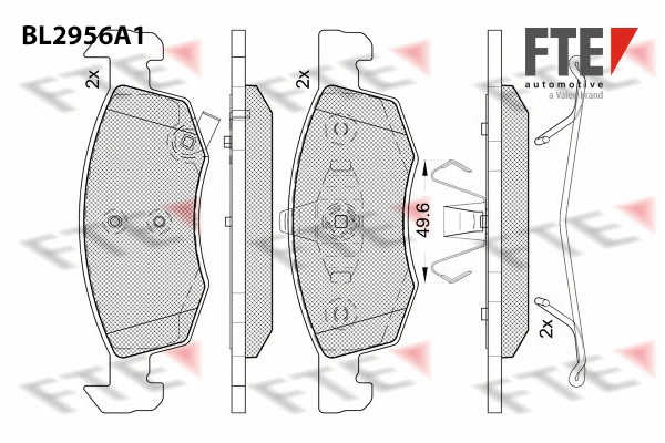 BL2956A1 FTE Комплект тормозных колодок, дисковый тормоз (фото 1)
