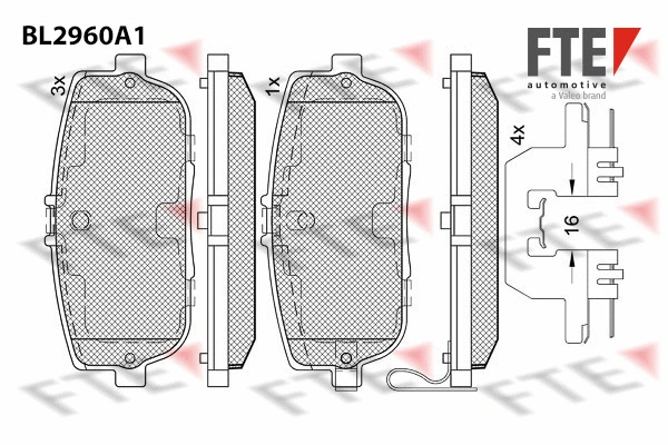 BL2960A1 FTE Комплект тормозных колодок, дисковый тормоз (фото 1)