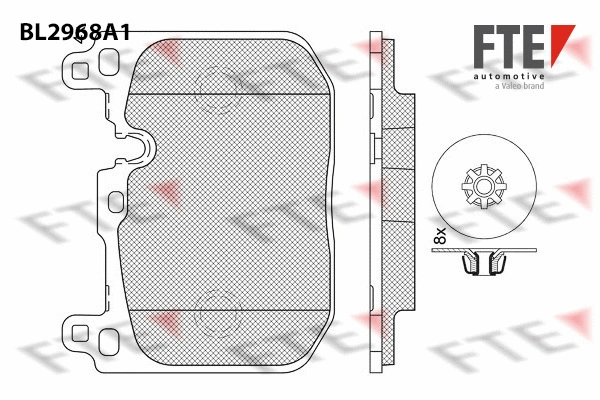 BL2968A1 FTE Комплект тормозных колодок, дисковый тормоз (фото 1)