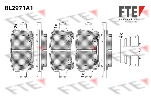 BL2971A1 FTE Комплект тормозных колодок, дисковый тормоз (фото 1)