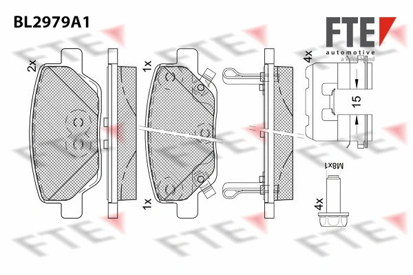 BL2979A1 FTE Комплект тормозных колодок, дисковый тормоз (фото 1)