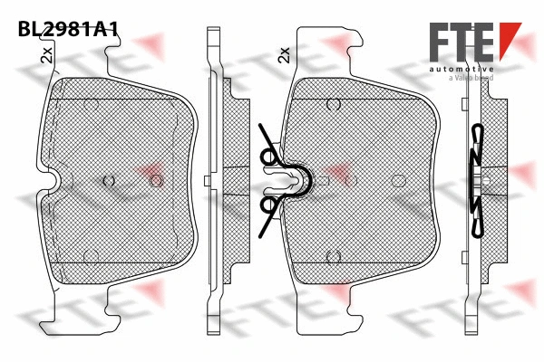 BL2981A1 FTE Комплект тормозных колодок, дисковый тормоз (фото 1)